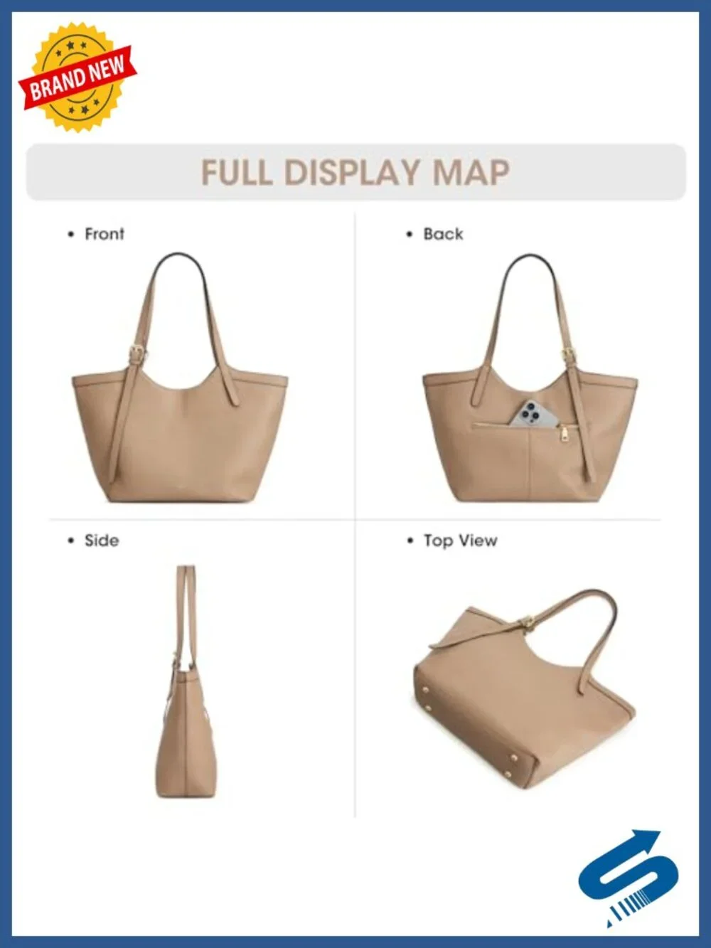 Genuine Leather Hobo Tote Handbag - Adjustable Strap, Spacious